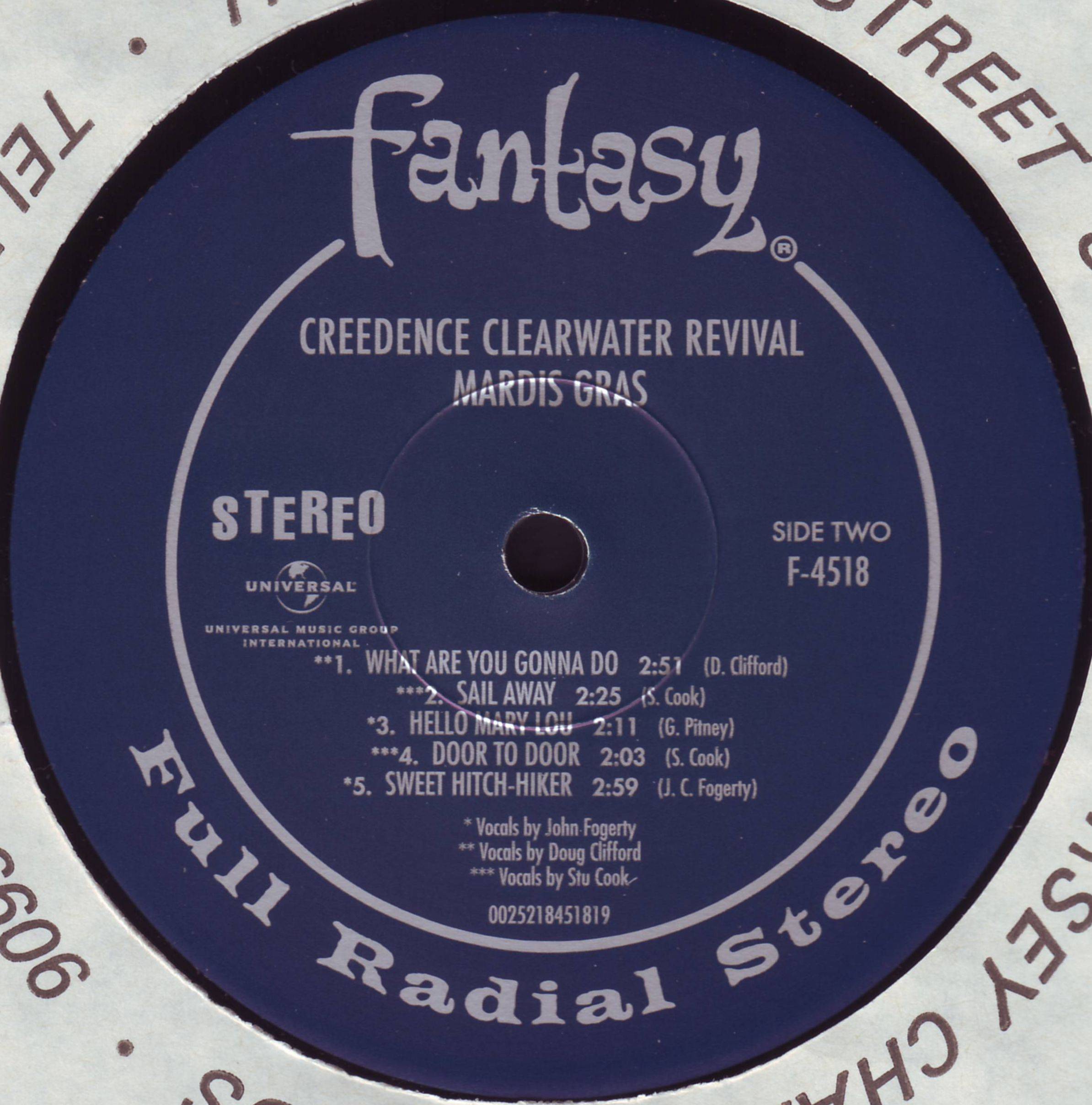 Creedence Clearwater Revival Mardi Gras [lp label b Uk]